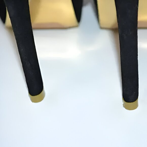 Black Velvet Blue Sequin Jewel Crystal Stiletto Christmas Holiday Party Heels 6 - Picture 9 of 10